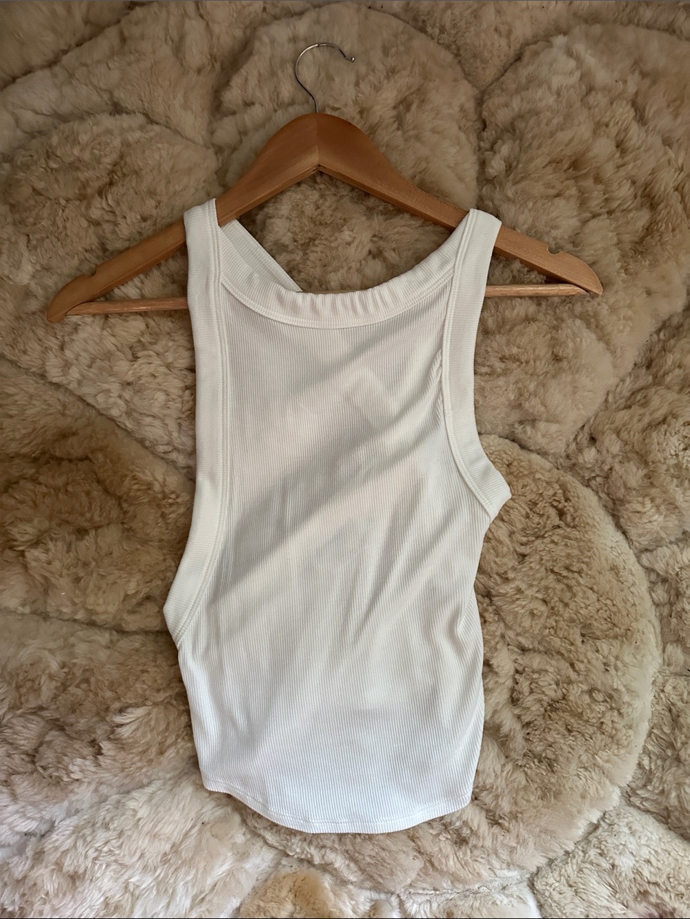The Line by K White Ribbed Scoop Tank